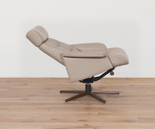 Fauteuil inclinable et ottoman en cuir Steffen